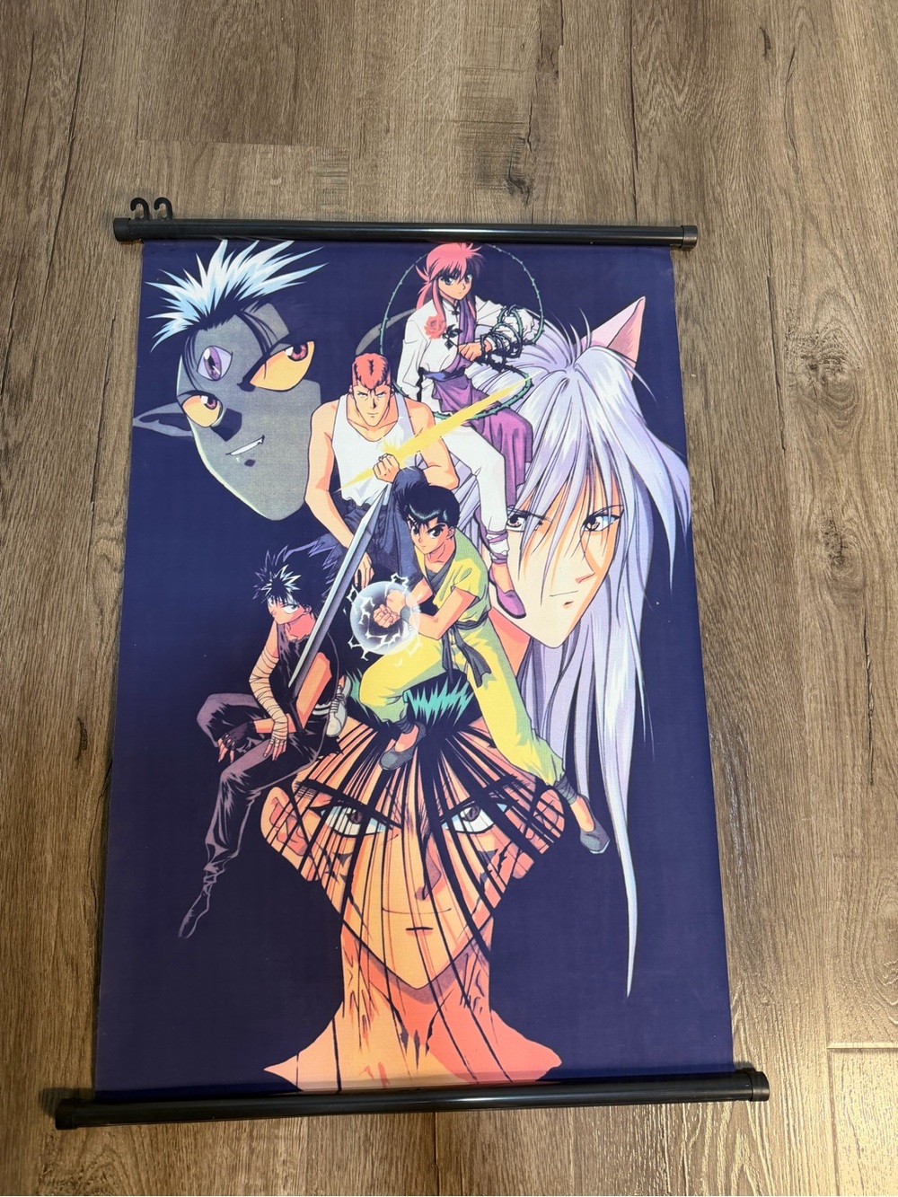 Anime Character Collage Wall Scroll - Navy